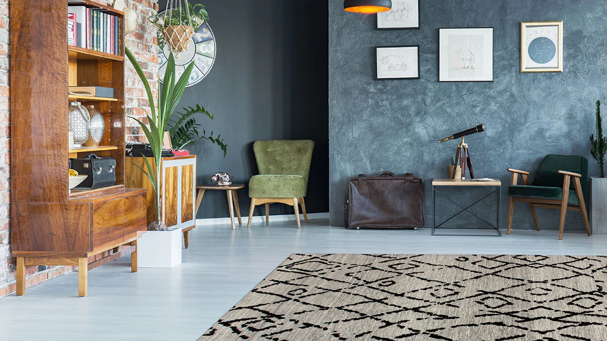 planeo carpet - River 110 grey / black 155 x 230 cm