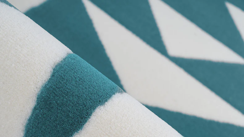 tapis planeo - Esperanto 925 Blanc / Turquoise 120 cm rond