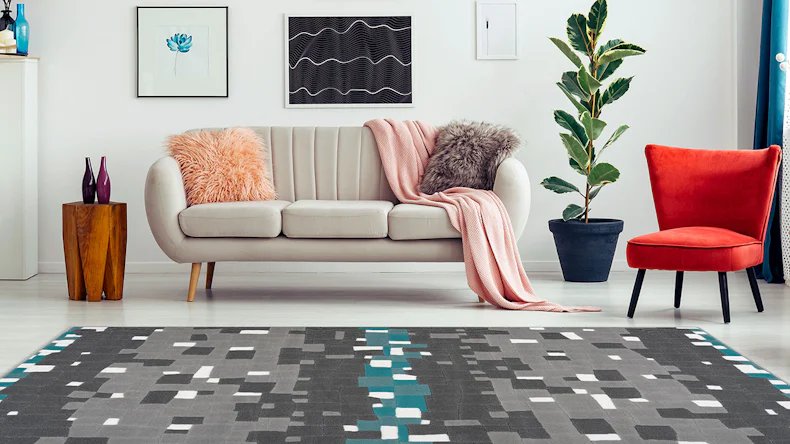 planeo Teppich - Vancouver 210 Multi / Türkis 160 x 230 cm