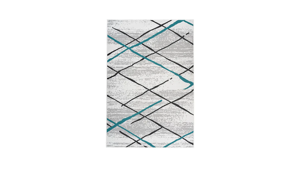 tapis planeo - Vancouver 110 blanc / gris / turquoise 80 x 150 cm