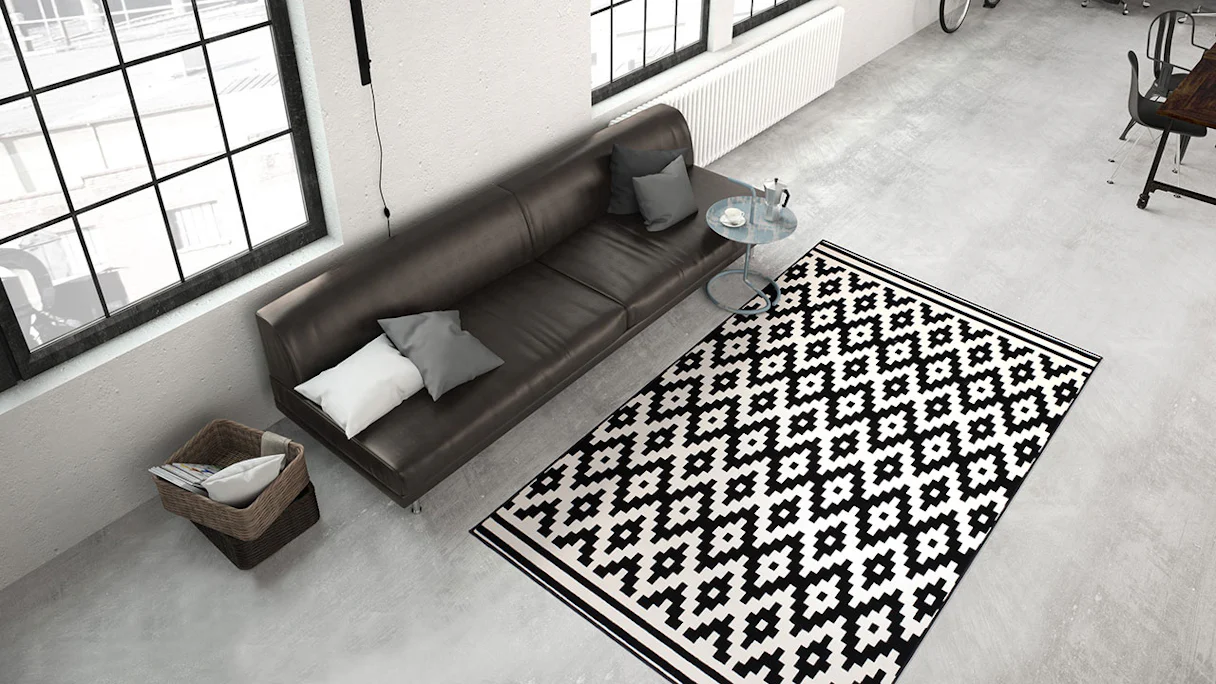 tapis planeo - Now ! 300 noir / blanc 80 x 150 cm