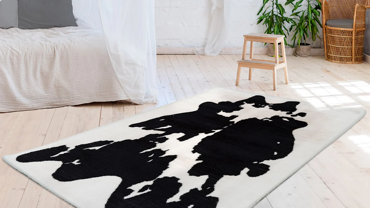planeo carpet - Rabbit Animal 500 black / white 120 x 160 cm