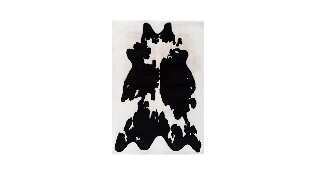 planeo Teppich - Rabbit Animal 500 Schwarz / Weiß 160 x 230 cm