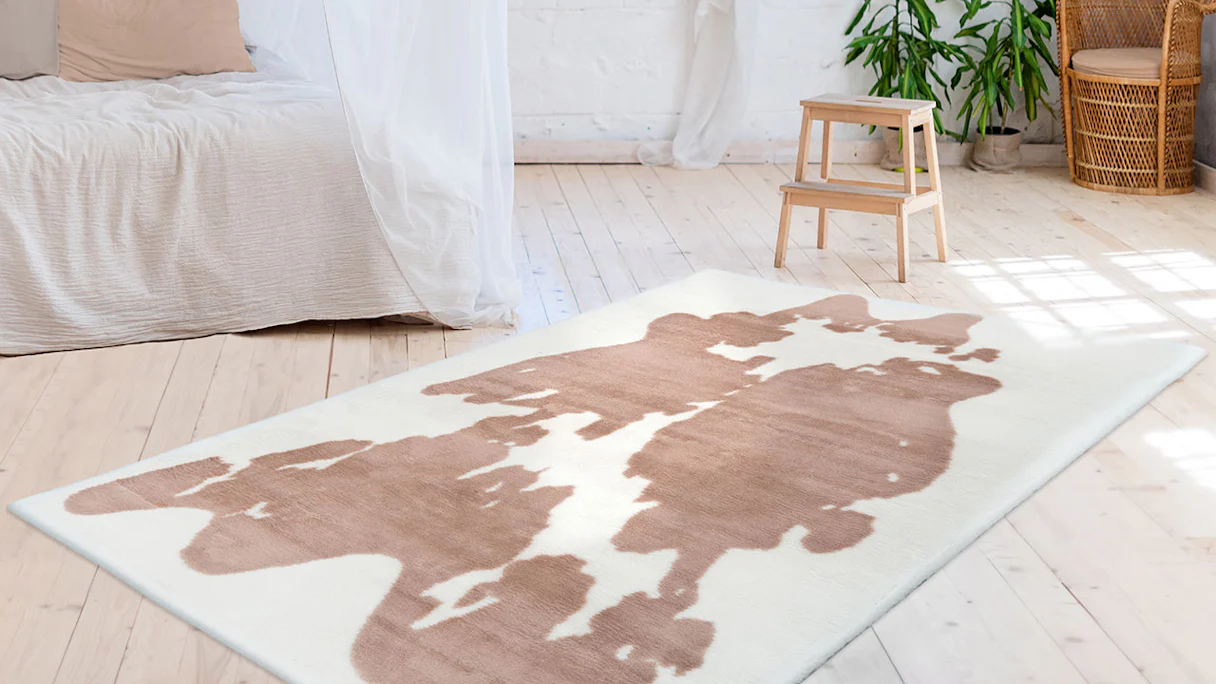 planeo carpet - Rabbit Animal 500 taupe / white 120 x 160 cm