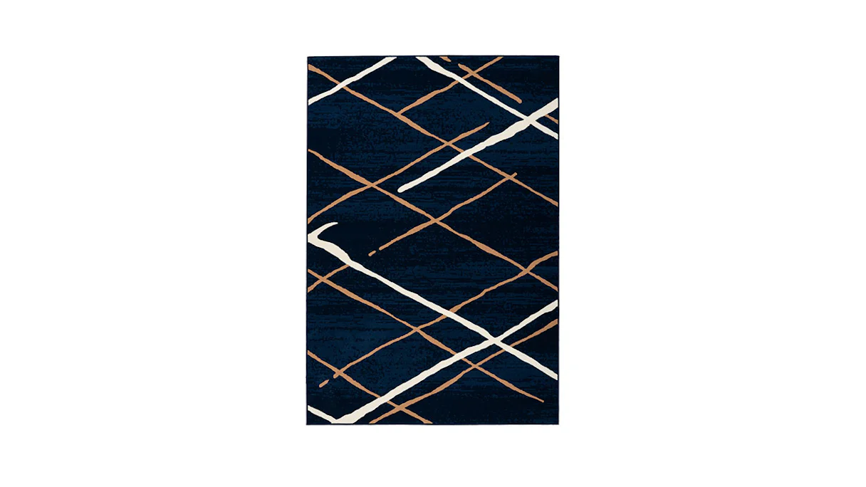 planeo Teppich - Vancouver 110 Blau / Beige / Weiß  120 x 170 cm