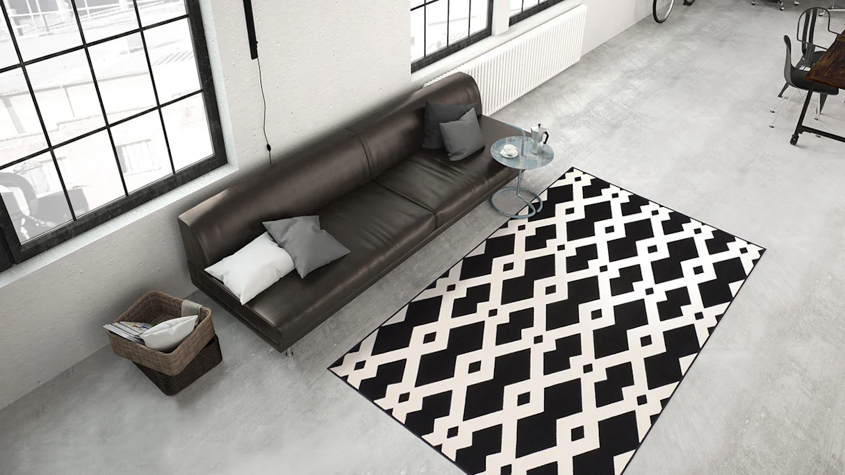 tapis planeo - Now ! 100 noir / blanc 200 x 290 cm
