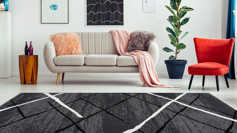 tapis planeo - Vancouver 110 anthracite / noir / blanc 120 x 170 cm