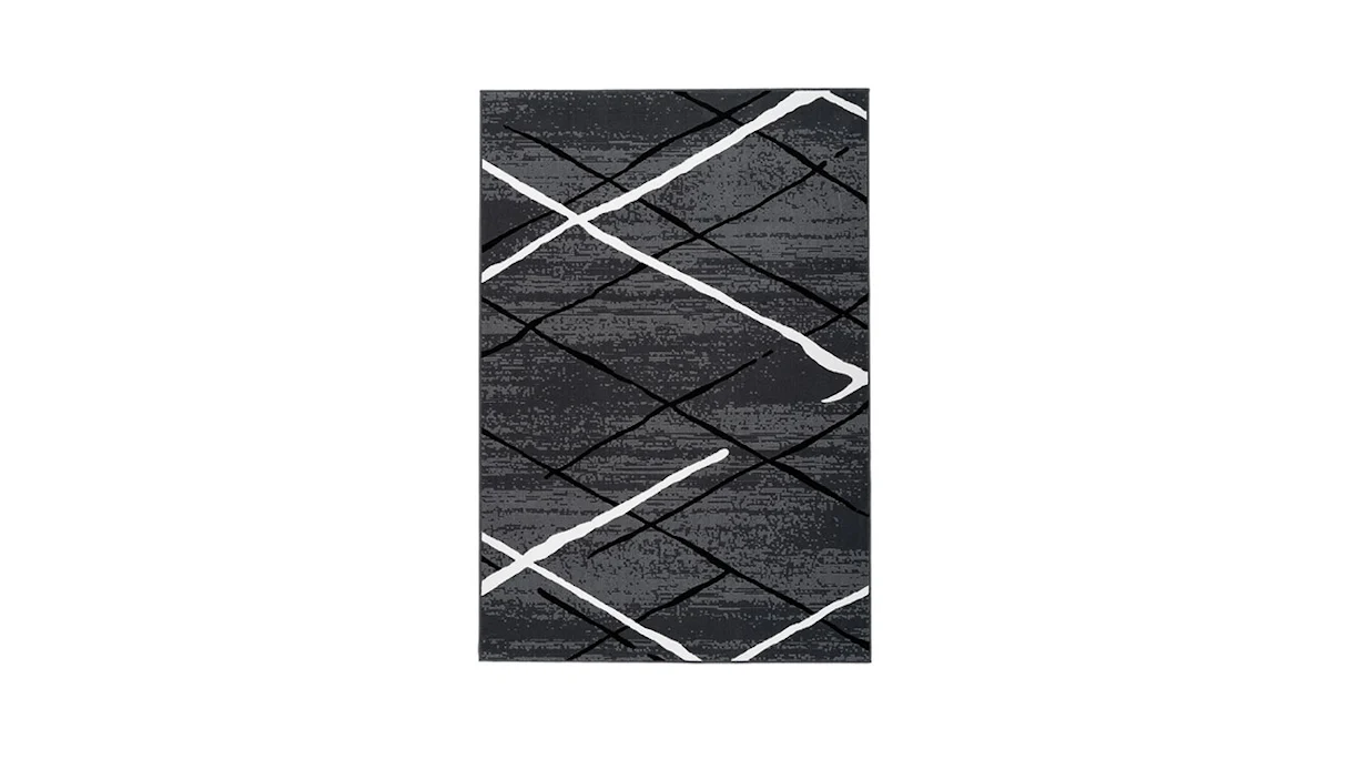 planeo Teppich - Vancouver 110 Anthrazit / Schwarz / Weiß  160 x 230 cm
