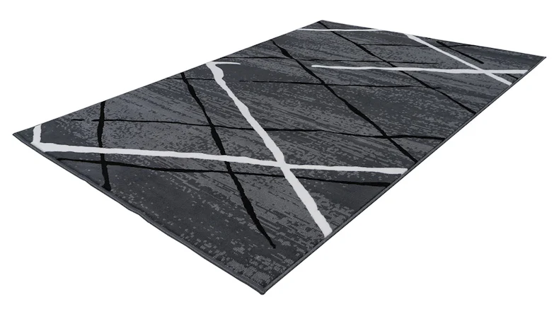 tapis planeo - Vancouver 110 anthracite / noir / blanc 120 x 170 cm