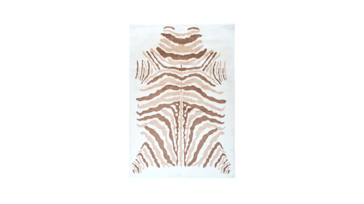planeo carpet - Rabbit Animal 400 ivory / taupe / white 160 x 230 cm