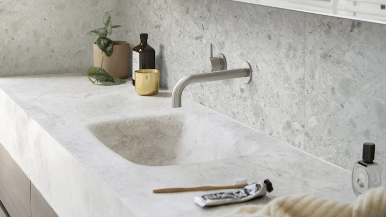 Wandverkleidung Kunststoff - planeo StrongWall - Cappimo Grey 37,5 x 65 cm