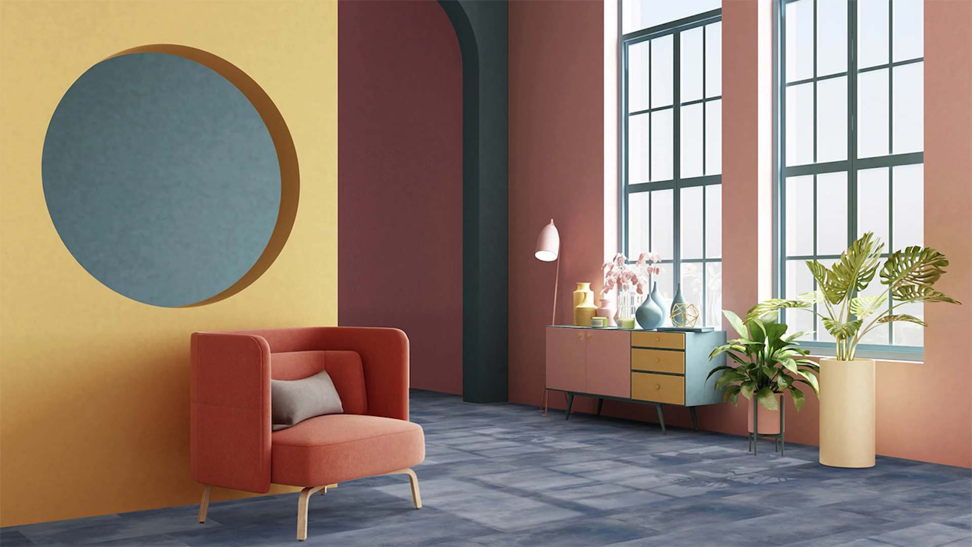 Gerflor click Vinyl - Virtuo 55 Rigid Acoustic Acuarela Ink | integrated impact sound insulation (39071475)
