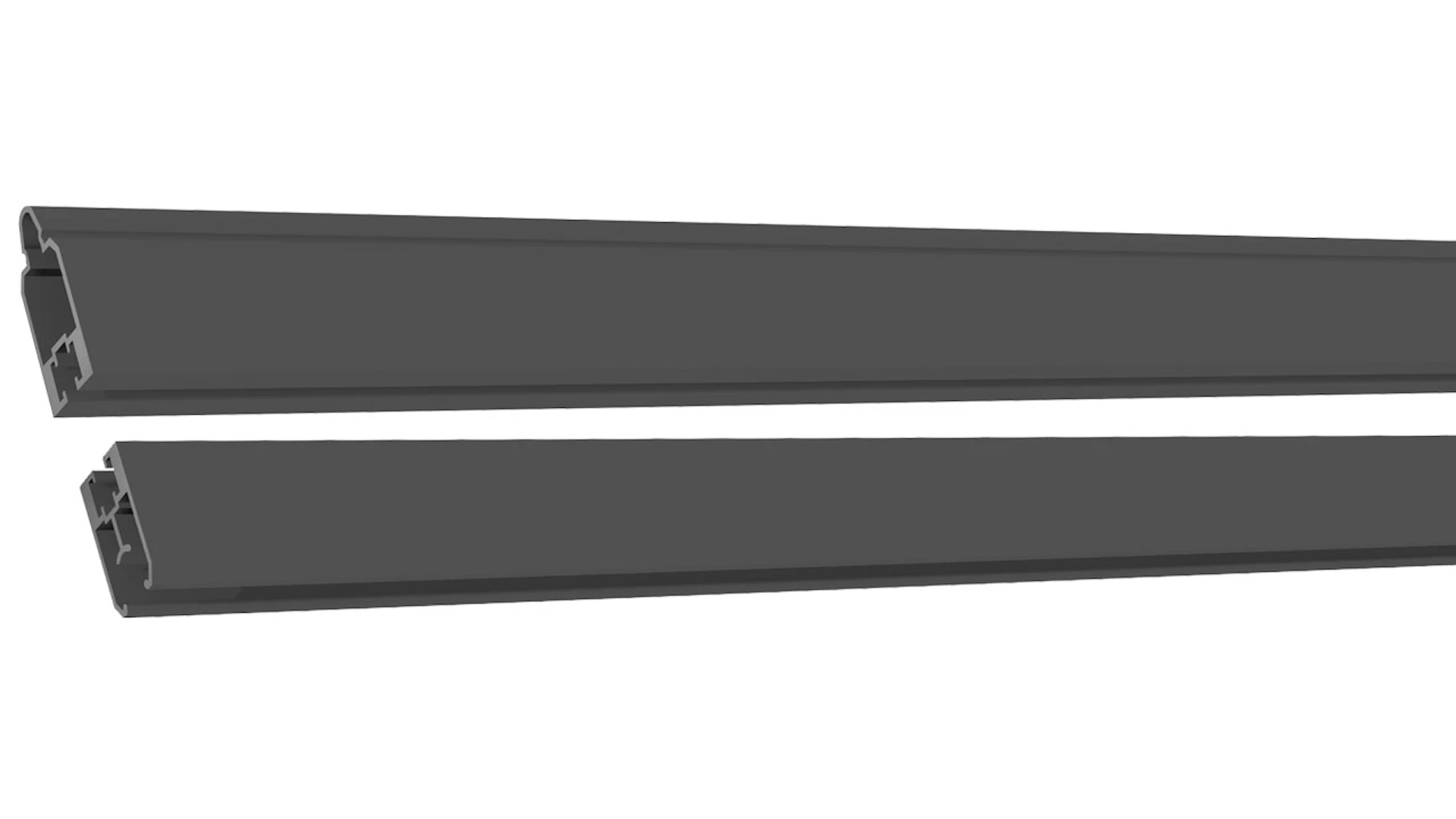 planeo Solid - adapter strip set anthracite 180cm incl. brush seal
