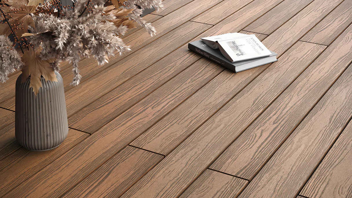 planeo Autentica solid plank Co-Ex red oak 5m - wood texture