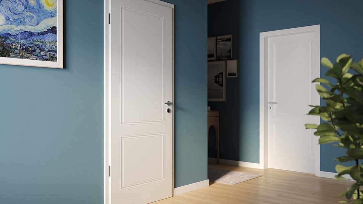 planeo interior door lacquer 2.0 - Aiko 9010 white lacquer 2110 x 985 mm DIN R - round RSP hinge 3-t
