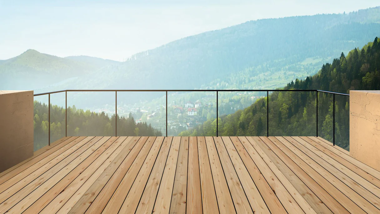 Terrazza TerraWood in legno di larice siberiano A/B 28 x 142 mm - liscia su entrambi i lati