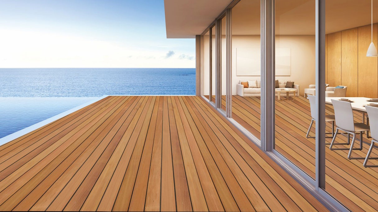 TerraWood wooden deck Garapa PRIME 21 x 145 x 5180mm - smooth on both sides
