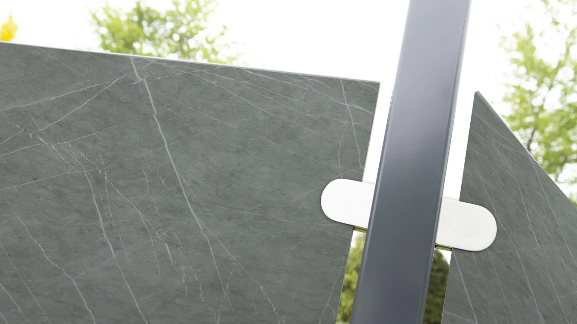 planeo Stonefence - Keramik-Sichtschutz Schräg Granit 90 x 180/90