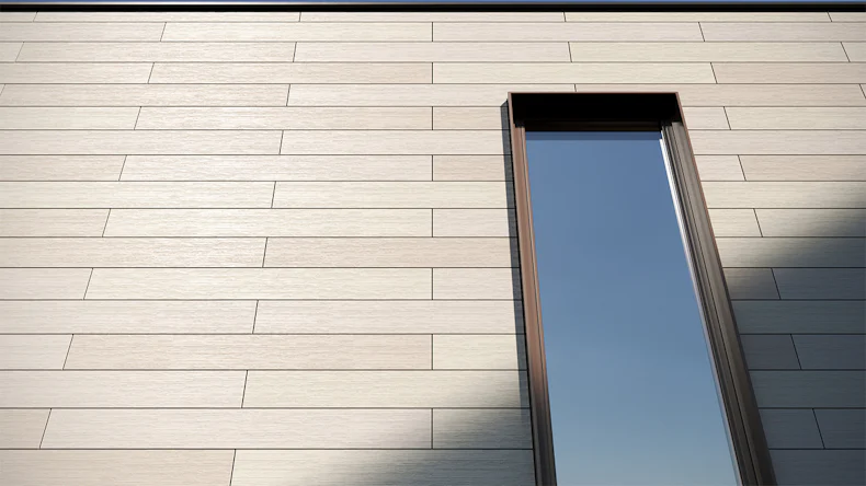 planeo HPL Stripes - Fassadenverkleidung Mix Hellgrau