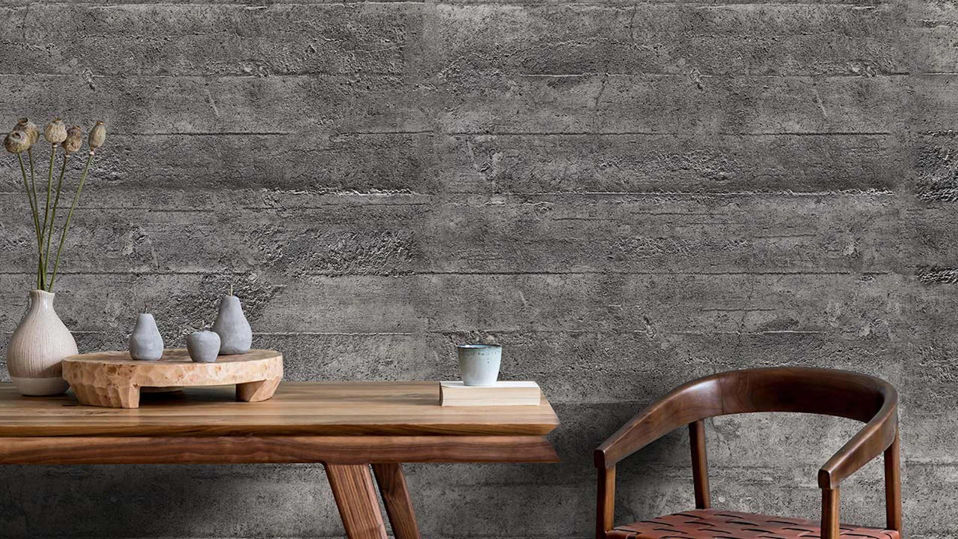 planeo StoneWall Flex - wall covering roll wallpaper concrete bunker