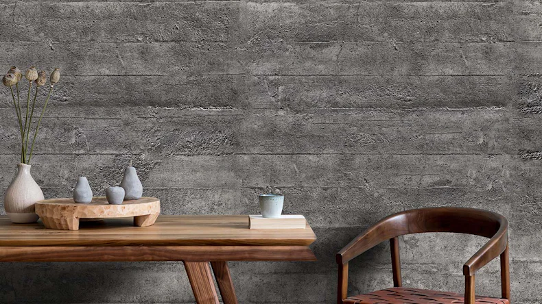 planeo Stonewall Flex - revêtement mural papier peint roulé Bunker en béton