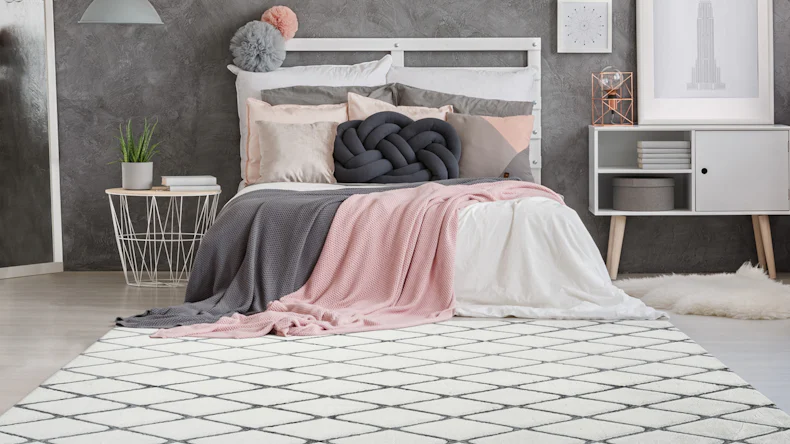 planeo Teppich - Vivica 225 Weiß / Anthrazit 80 x 150 cm