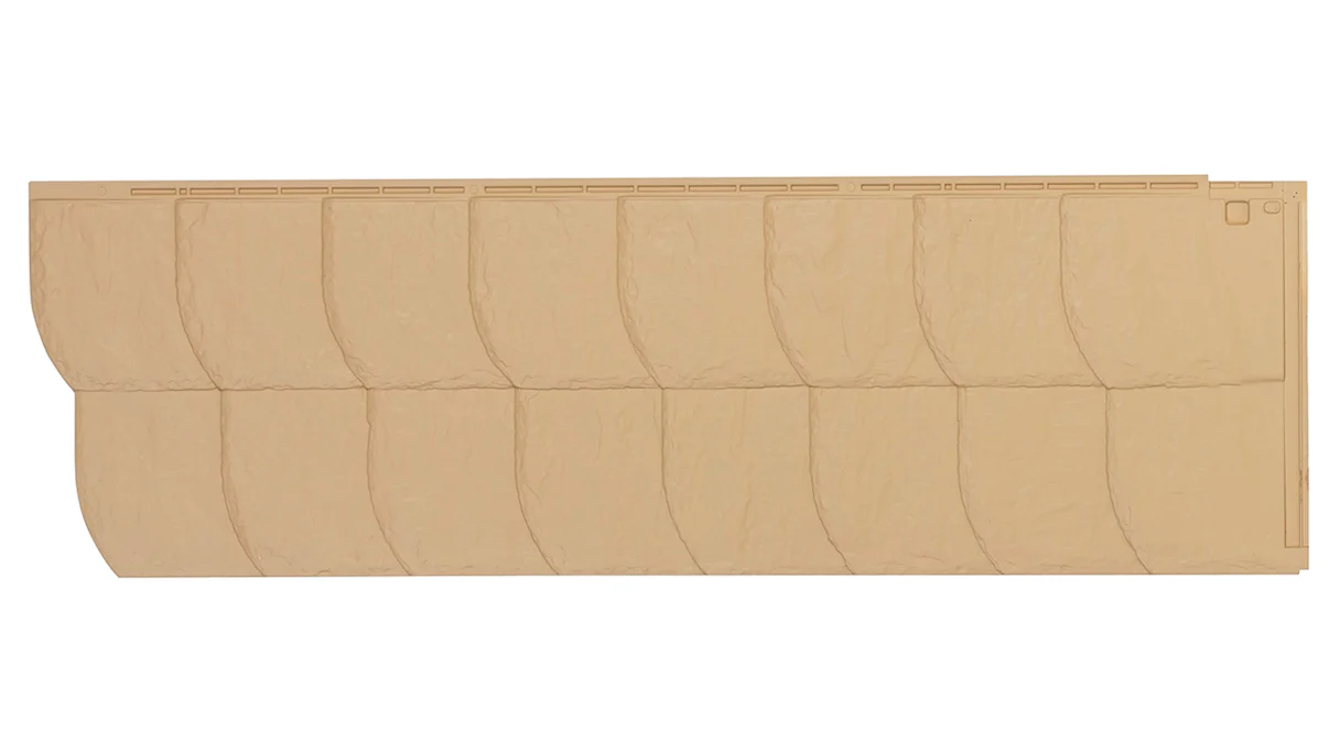 Zierer Fassadenplatte Schieferoptik SS3 Bogenschnitt - 1154 x 359 mm gelb aus GFK