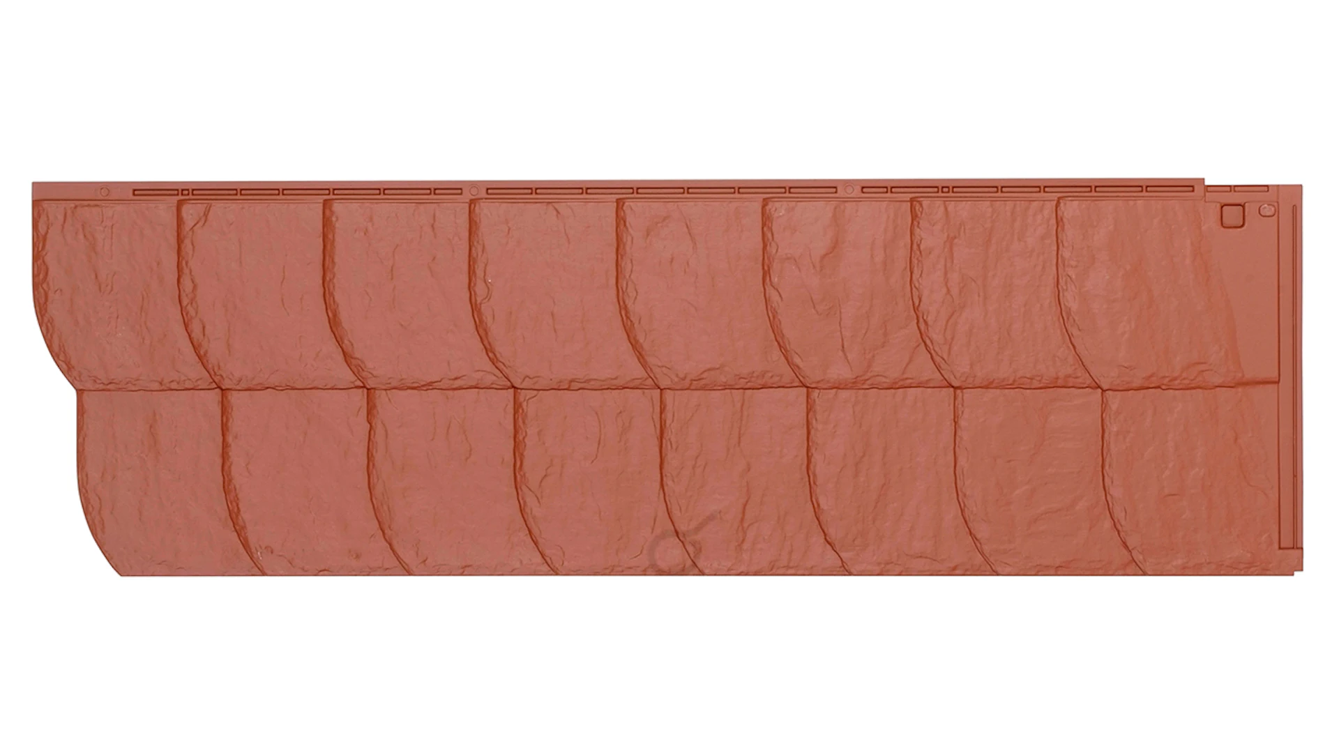 Panneau de façade Zierer aspect ardoise SS3 coupe courbe - 1154 x 359 mm rouge en PRV
