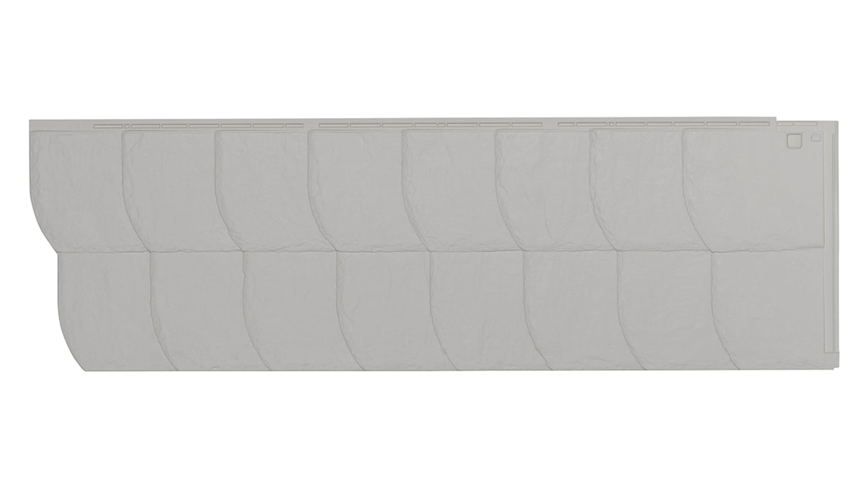 Zierer Fassadenplatte Schieferoptik SS3 Bogenschnitt - 1154 x 359 mm weiß aus GFK