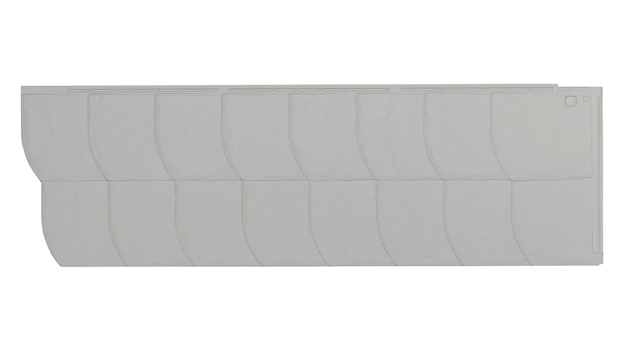Panneau de façade Zierer aspect ardoise SS3 coupe courbe - 1154 x 359 mm blanc en PRV