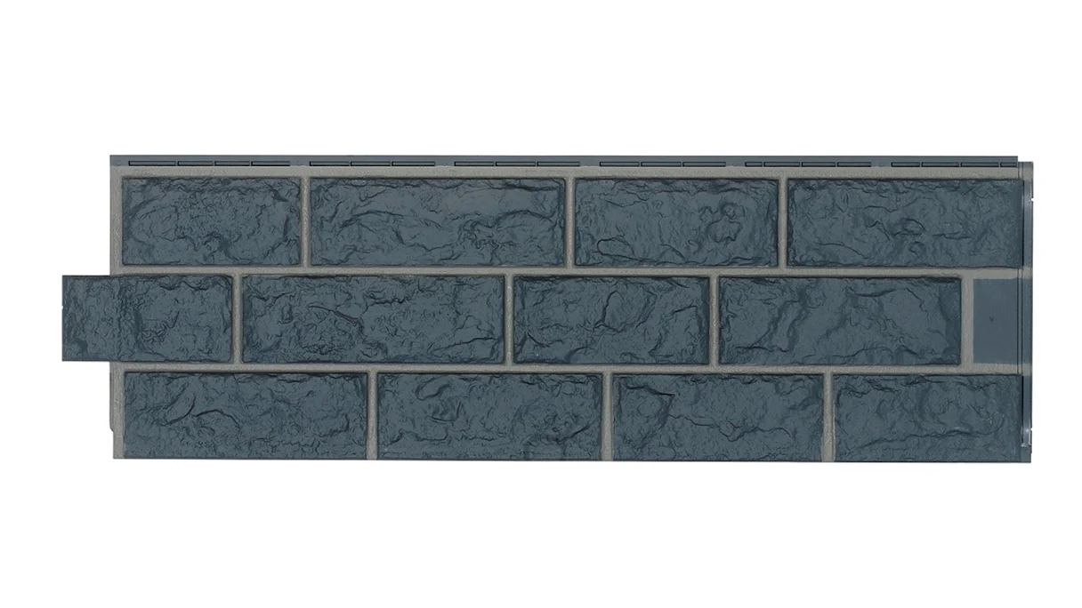 Rivestimento di facciata Zierer in mattoni di clinker con aspetto di pietra di cava BS1 - 1140 x 359 mm antracite in GRP