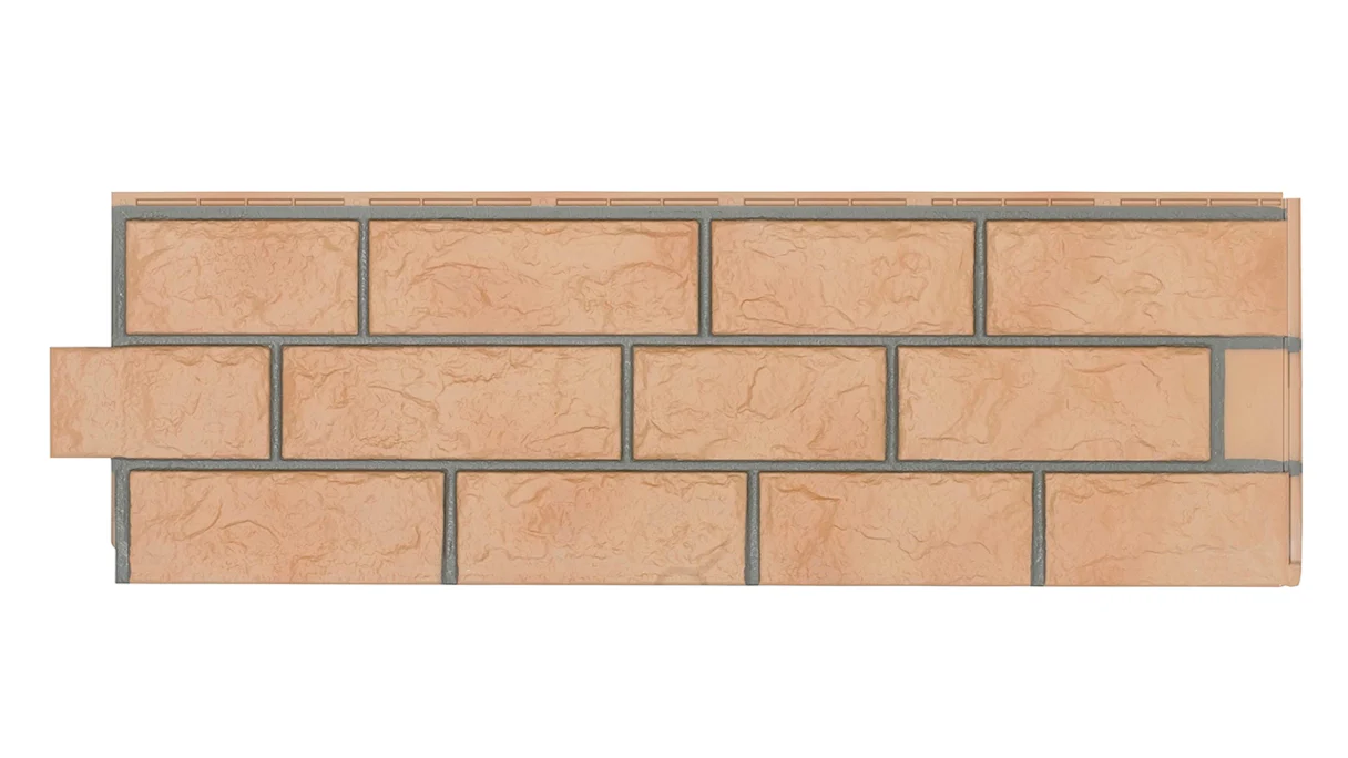 Zierer facade cladding clinker facing brick in quarry stone look BS1 - 1140 x 359 mm yellow-flamed made of GRP
