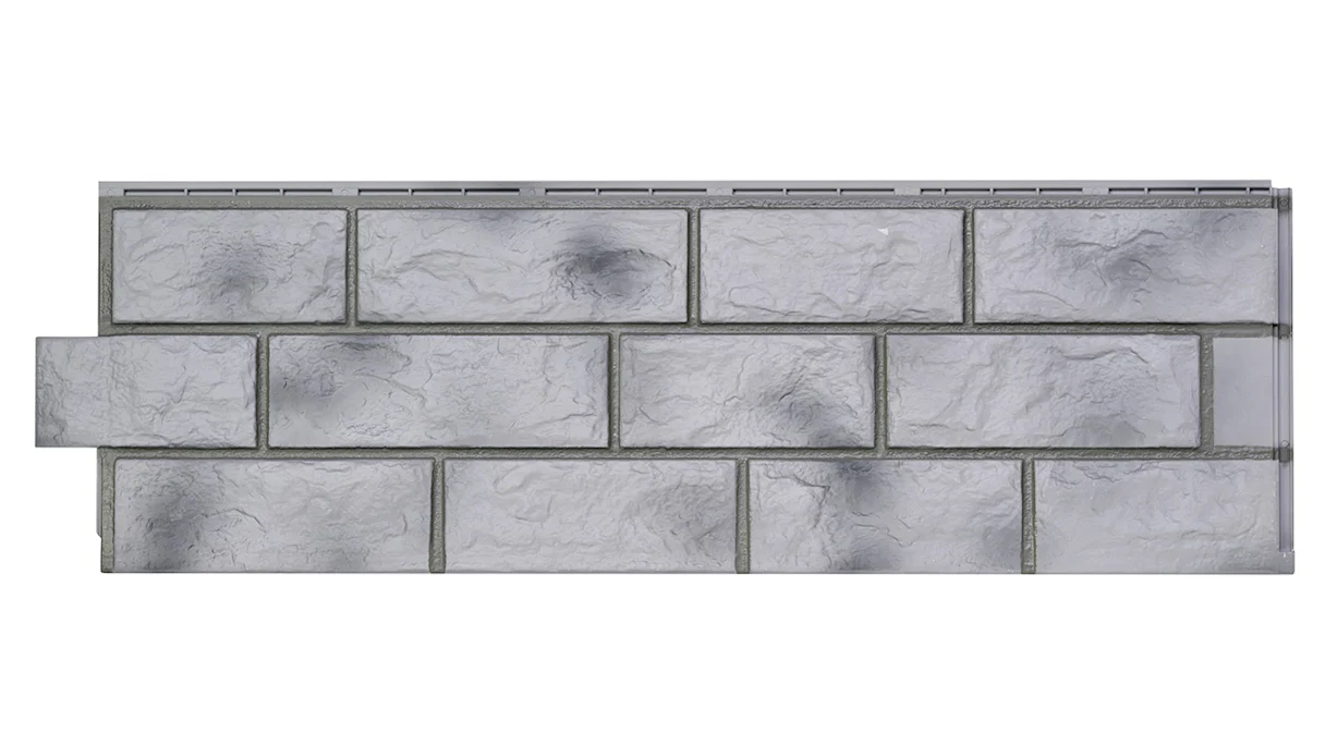Zierer facade cladding clinker facing brick in quarry stone look BS1 - 1140 x 359 mm signal grey flamed made of GRP