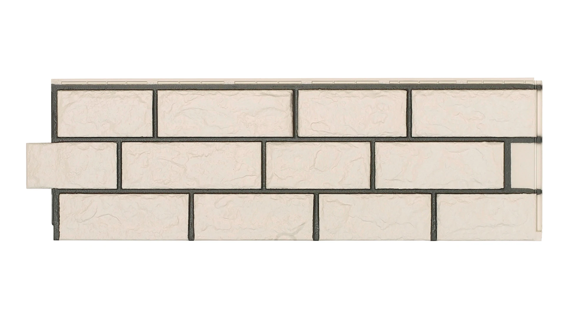 Rivestimento di facciata Zierer in mattoni di clinker con aspetto di pietra di cava BS1 - 1140 x 359 mm bianco in GRP