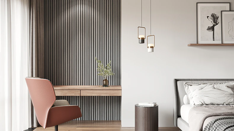 Kaiser Plastic Pannelli A Batteria In Rovere O Noce | Con Feltro Grigio | Moderno Rivestimento Da Parete | Pannelli Acustici | In Diversi Formati (rovere, 240 X 60 Cm