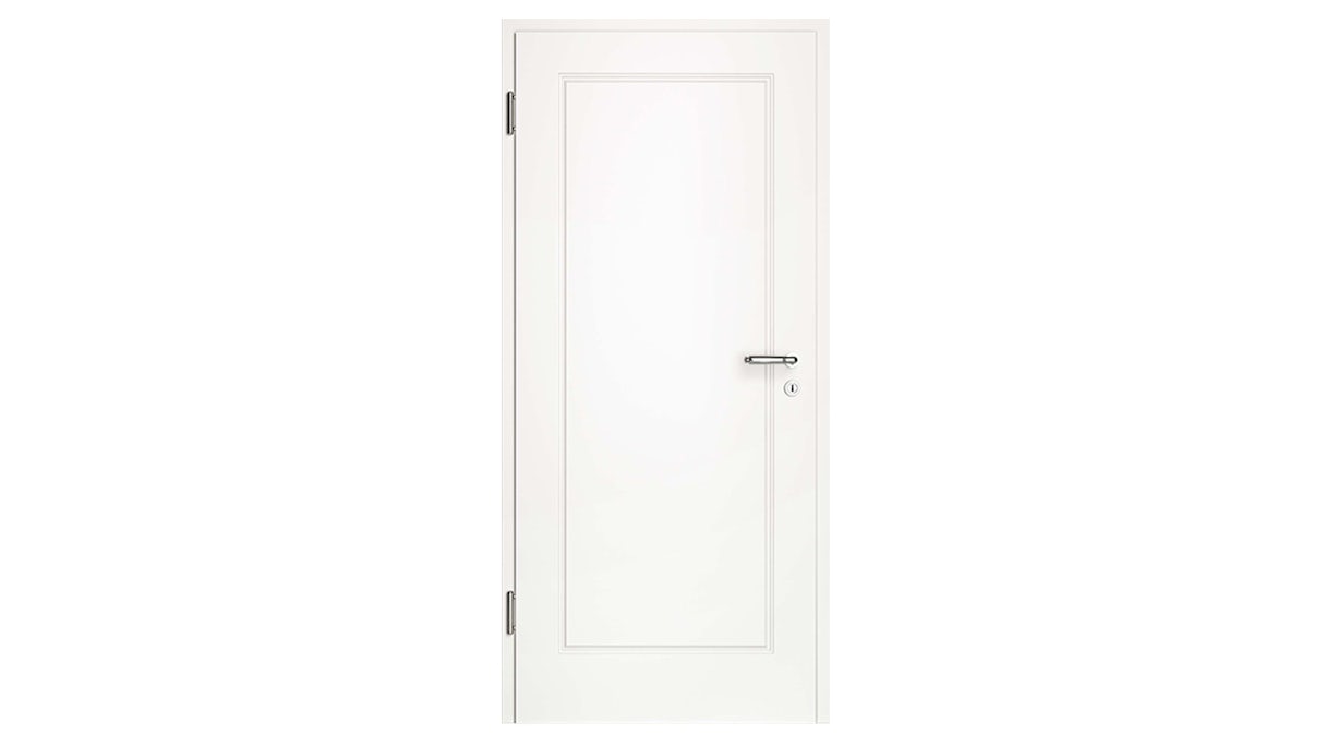 planeo interior door lacquer 2.0 - Carlo 9010 white lacquer 2110 x 735 mm DIN R - round RSP hinge 3-t