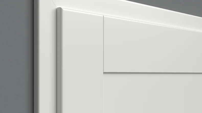 planeo Porte intérieure laquée Laque 2.0 - Dalin 9010 Laque blanche 2110 x 860 mm DIN R - Rond Paumelle MDF 3-t