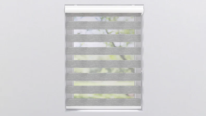 planeo Store à enroulement double 28mm TL Profilé de tête - Structure Gris 40 x 175 cm