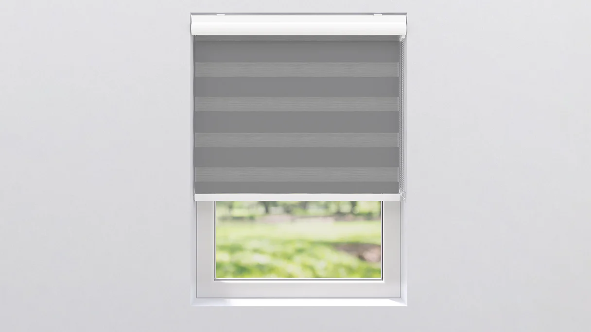 planeo double roller blind 28mm TL head profile - grey 115 x 175 cm