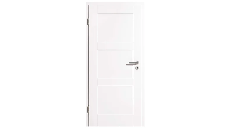 planeo Porte intérieure laquée Laque 2.0 - Dalin 9010 Laque blanche 2110 x 860 mm DIN R - Rond Paumelle MDF 3-t