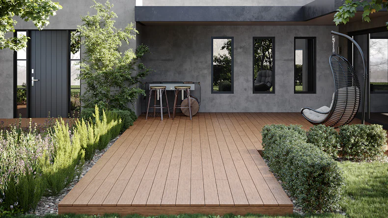 planeo TitanWood - tavola massiccia marrone scuro anticato invecchiato/spazzolato