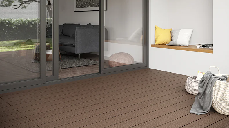 planeo TitanWood - legno massello per assi per legno per struttura marrone scuro 3m segato/testurizzato