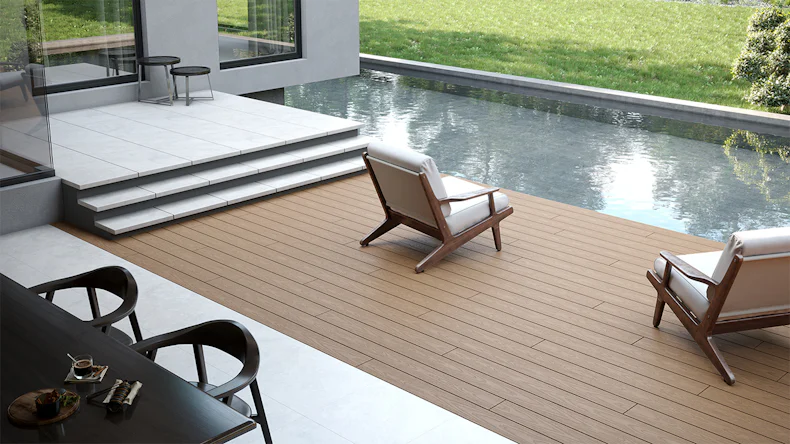 planeo TitanWood - lame massive 4m brun foncé vieilli/brûlé