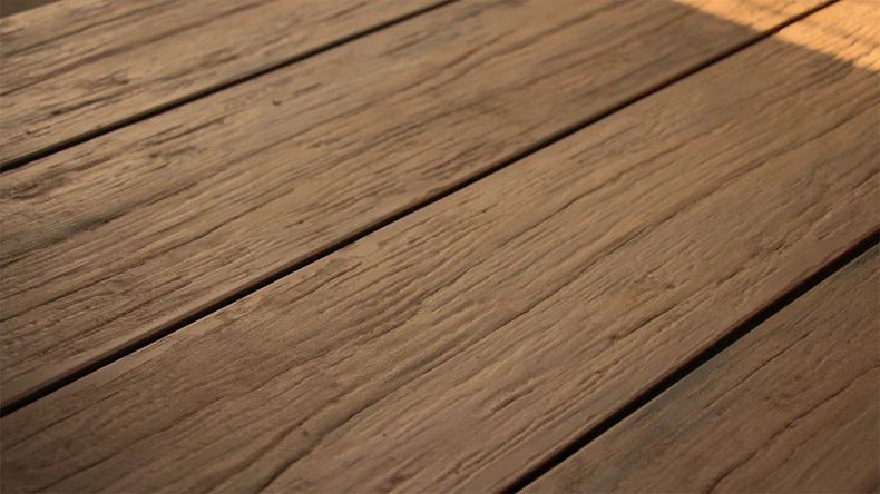 planeo TitanWood - lame massive 4m brun foncé vieilli/brûlé