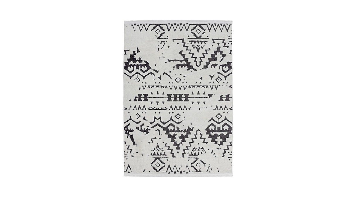 tapis planeo - Agadir 110 blanc / noir 200 x 290 cm
