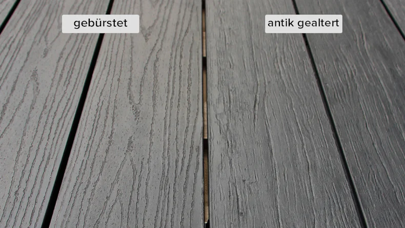 planeo TitanWood - Massivdiele dunkel-grau antik gealtert/gebürstet