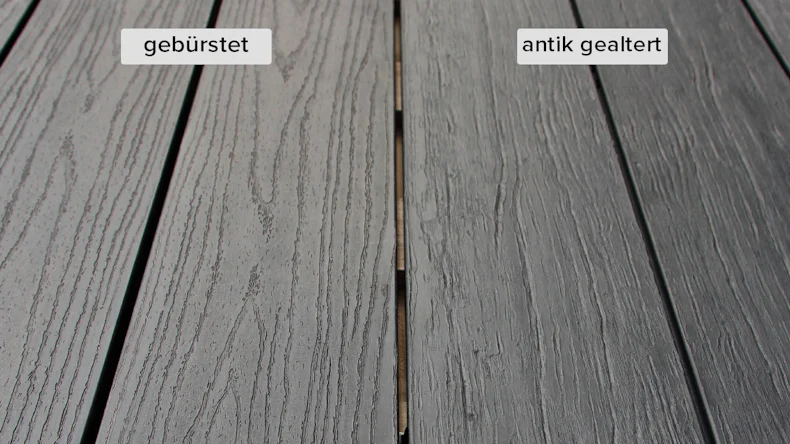 planeo TitanWood - Massivdiele 4m dunkel-grau antik gealtert/gebürstet