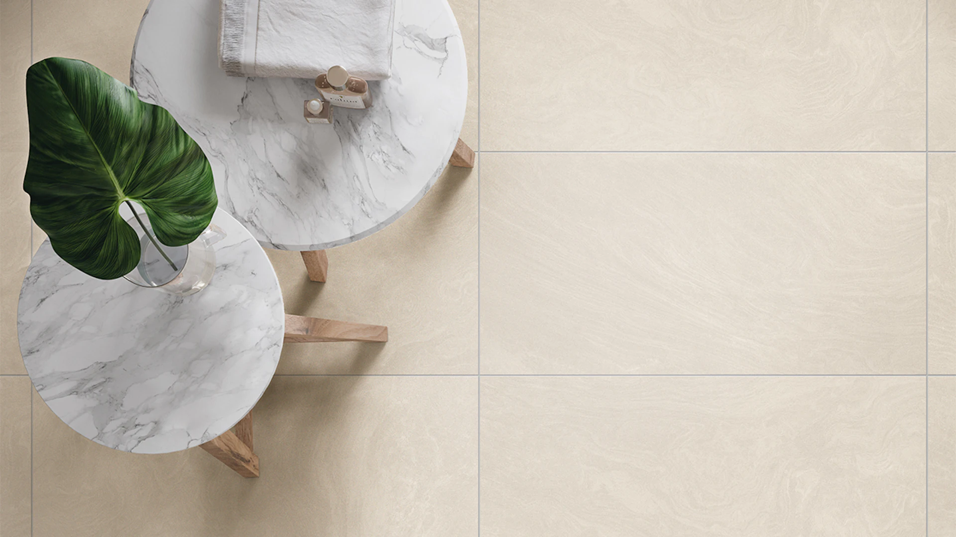 planeo DIYTile piastrelle per pavimento in marmo - 45 x 90 x 12 cm Beige PT