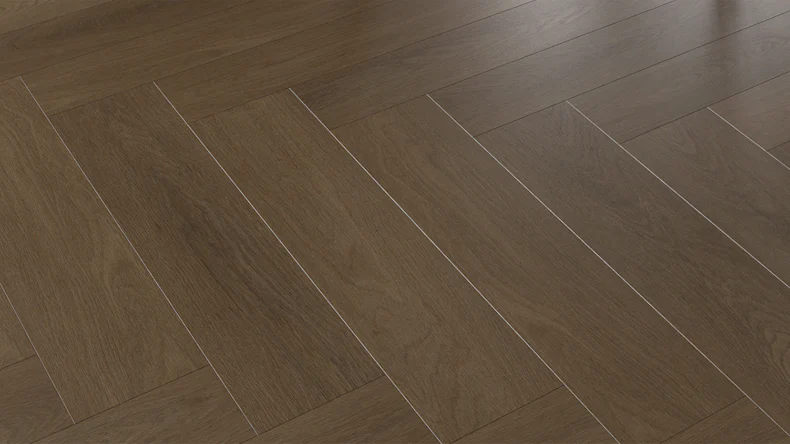 planeo Klick Vinyl - Rigid Herringbone Erdbraun Eiche | Trittschalldämmung integr. (DPR-3911)