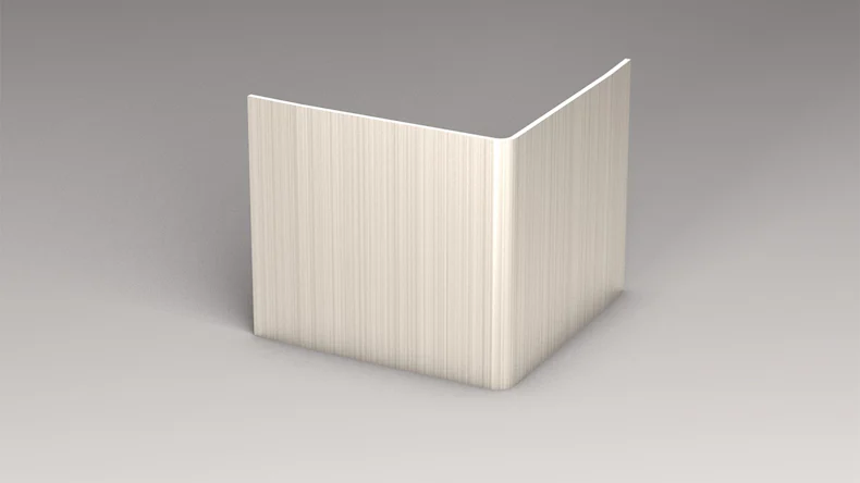 planeo Cornière d'angle en acier inoxydable 015 acier inoxydable brossé 30x30 cm